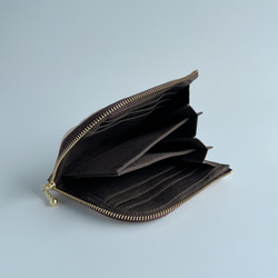 【数量限定】カスタマイズできるL字ファスナー財布／ベージュハートキルティング／スリム／大きく開く／大容量 6枚目の画像