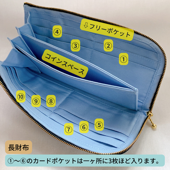 【数量限定】カスタマイズできるL字ファスナー財布／ベージュハートキルティング／スリム／大きく開く／大容量 11枚目の画像