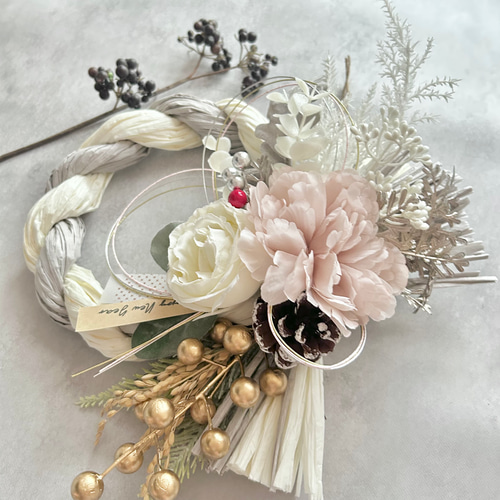 No.3 しめ縄リースお正月飾り 玄関リース しめ飾り お正月ハンドメイド