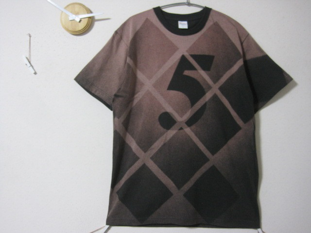 １点物　ざっくりアーガイル風　透かしナンバー【５】スモークブラック　ブロック/十字/ワンピース/格子/ゆるい