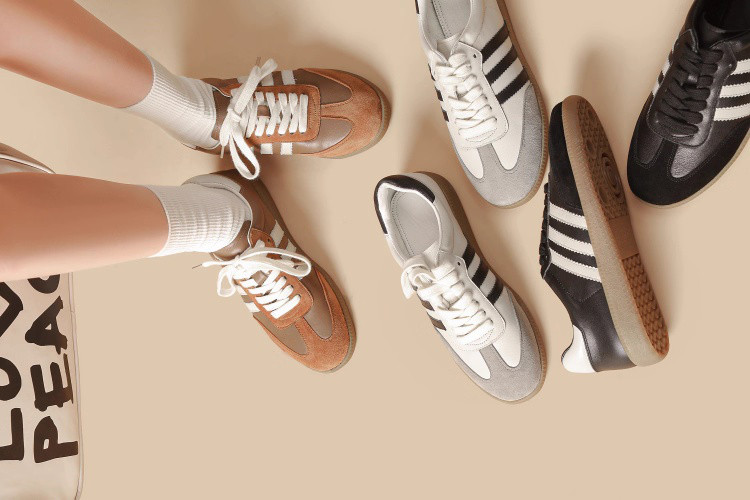 25新作レディース本革透気性 シューズ レディース カラーブロック ドイツ式トレーニングシューズスニーカー 22-26