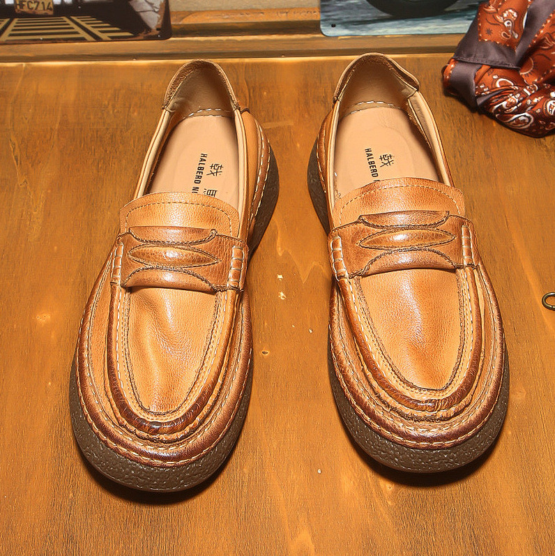 25 新作メンズ ローファー ビーズシューズスリッポン本革ハイエンド ソフトソール 純牛革シューズ
