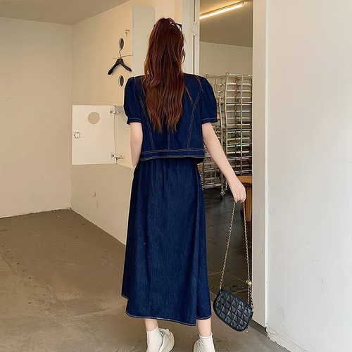 ラス1】大きいサイズ レディース セットアップ スカート デニム