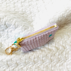 mini heart 選べる 小さなフラットポーチ　H6.5W10.5 ヌビ　ハート刺繍　ミニポーチ　小物入れ　 4枚目の画像