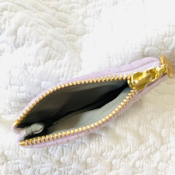 mini heart 選べる 小さなフラットポーチ　H6.5W10.5 ヌビ　ハート刺繍　ミニポーチ　小物入れ　 5枚目の画像