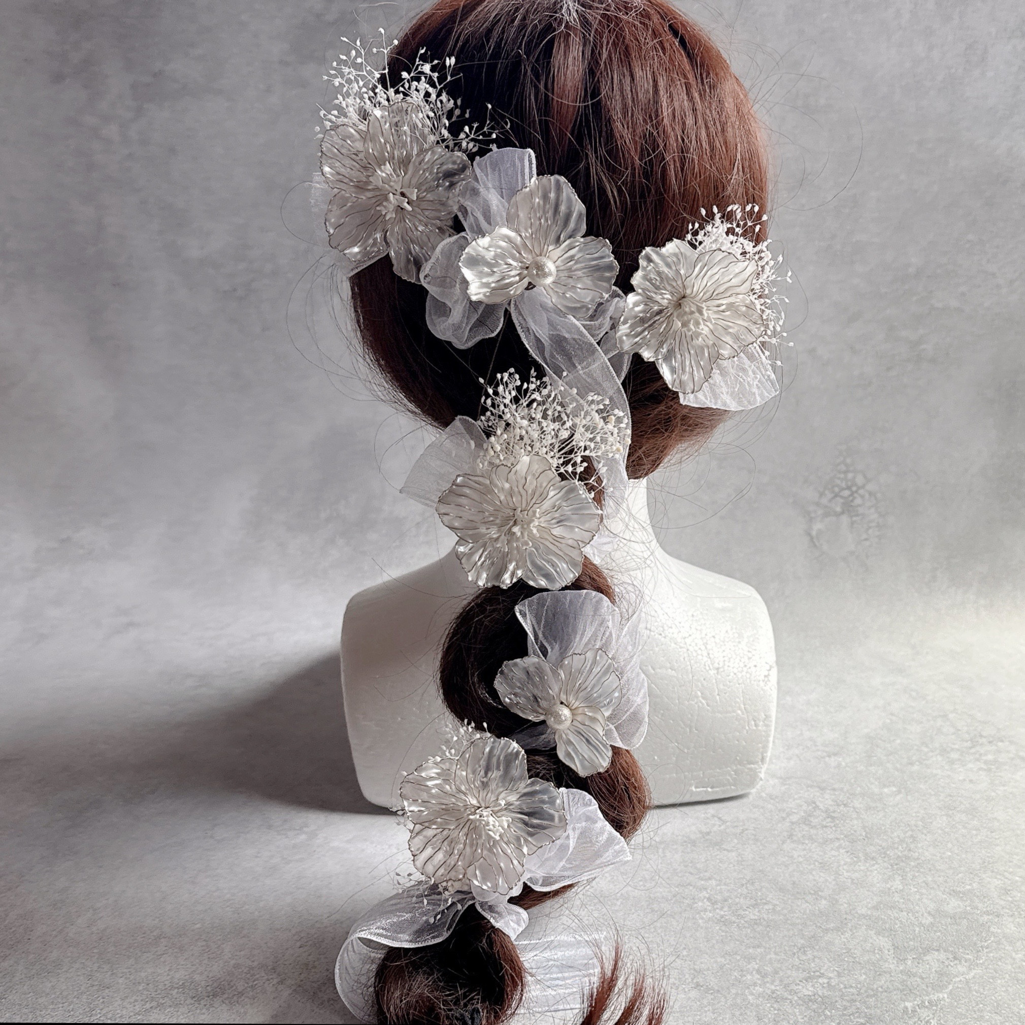 【濃密シリーズ】ヘッドドレス✴︎ウェディングフォト✴︎アメリカンフラワー✴︎ディップフラワー