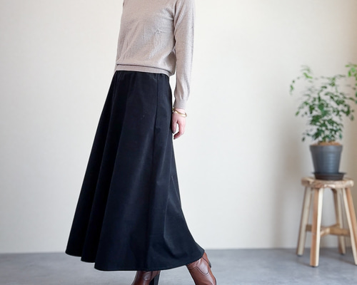 12/15まで限定販売】フレアスカート 軽くてあったかいコットン