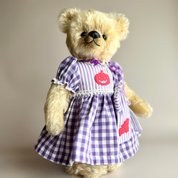 テディベアのお洋服【Sサイズ】 ジップアップフードパーカー（カーキ