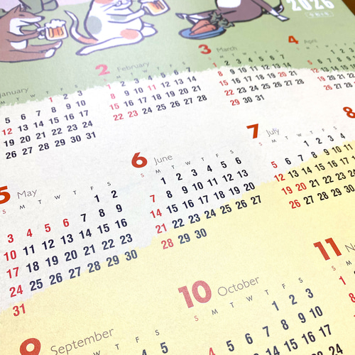 縁起の良い仲間たちの2026年ポスターカレンダー 絵画 河童堂 通販