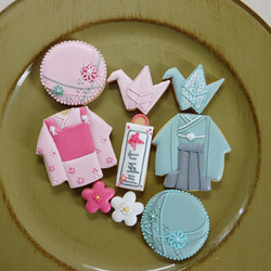 『Creema限定新作』七五三のアイシングクッキー※名入れ可能※白砂糖不使用※身体に優しいアイシング※お色変可能 2枚目の画像