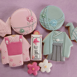 『Creema限定新作』七五三のアイシングクッキー※名入れ可能※白砂糖不使用※身体に優しいアイシング※お色変可能 3枚目の画像