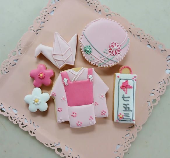 『Creema限定新作』七五三のアイシングクッキー※名入れ可能※白砂糖不使用※身体に優しいアイシング※お色変可能 4枚目の画像