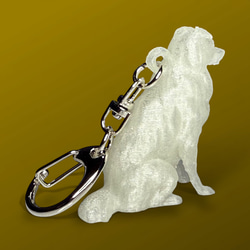 ボーダーコリー　mini3D蓄光（夜光）キーホルダー　半透明蓄光樹脂製 5枚目の画像