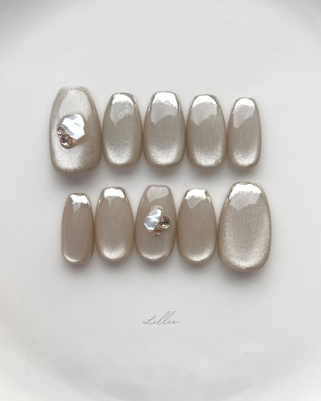 mystic veil ネイルチップ マグネットネイル 上品ネイル お呼ばれネイル ブライダルネイル 結婚式ネイル