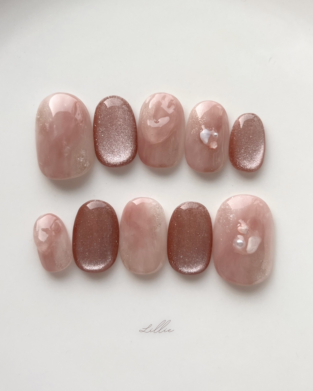 Melty Rose ネイルチップ マグネットネイル 上品ネイル お呼ばれネイル ブライダルネイル 結婚式ネイル