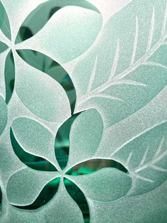 トロピカルフリーグラス　〈プルメリア 〉　エメラルドグリーン（1個） 6枚目の画像