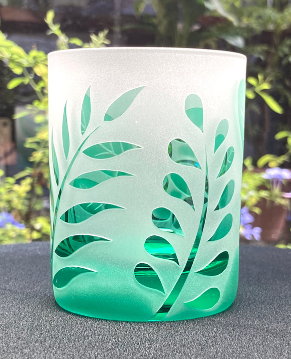 トロピカルフリーグラス　〈プルメリア 〉　エメラルドグリーン（1個） 3枚目の画像