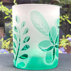 トロピカルフリーグラス　〈プルメリア 〉　エメラルドグリーン（1個） 4枚目の画像