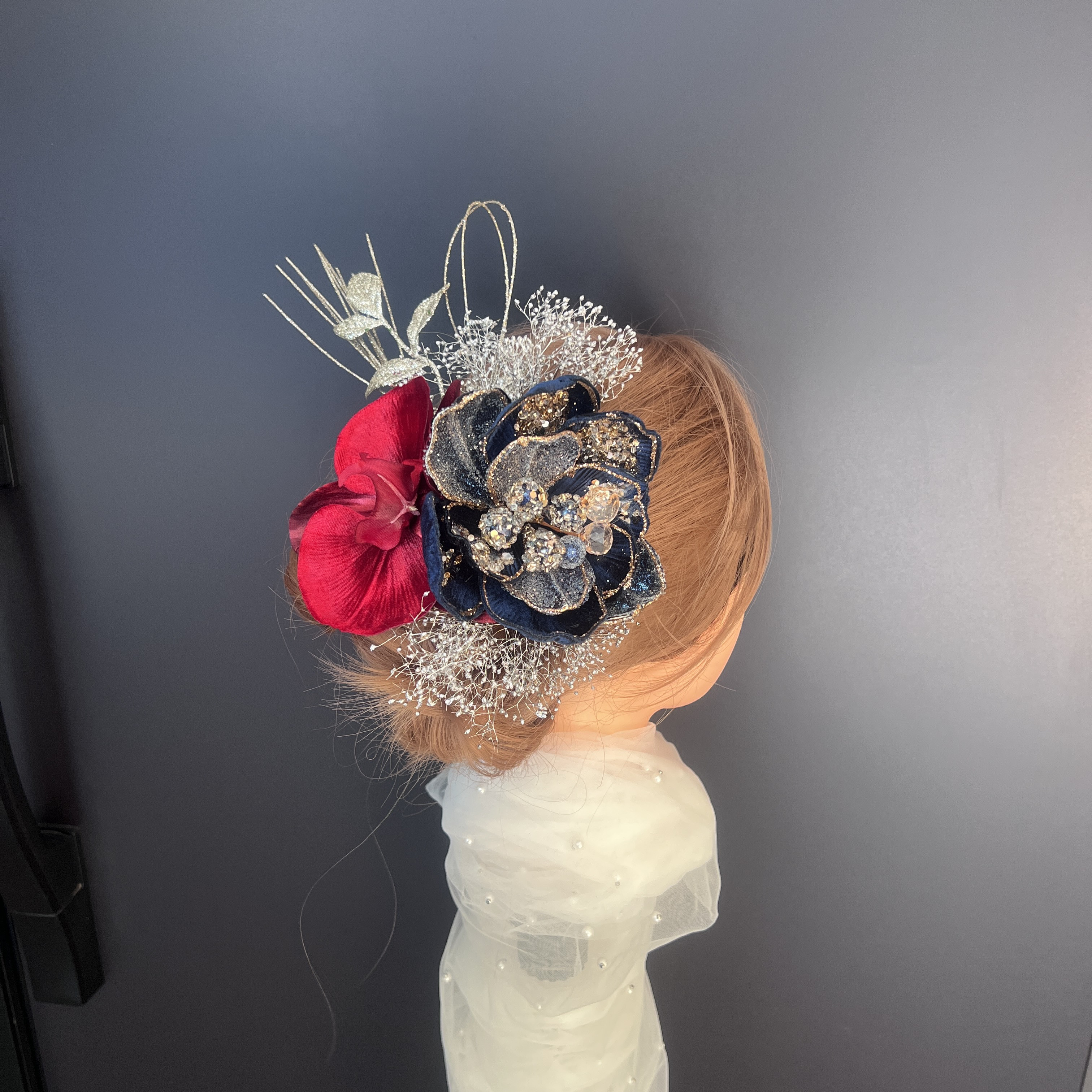 ha167 髪飾り 結婚式　卒業式　成人式 着物　振袖　マグノリア 胡蝶蘭