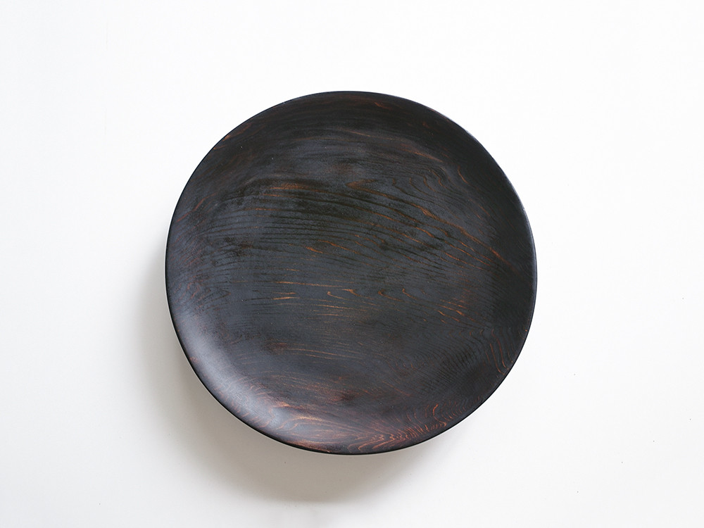 【径21cm】7寸皿  樹種：屋久杉 / 木の器 拭き漆仕上げ