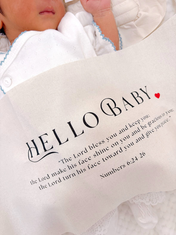ニューボーンタペストリー＆カード2点セット　ウェルカムベビー　ハローベビー　出産祝い　命名書 5枚目の画像