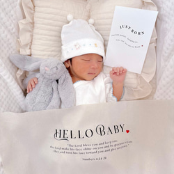 ニューボーンタペストリー＆カード2点セット　ウェルカムベビー　ハローベビー　出産祝い　命名書 6枚目の画像