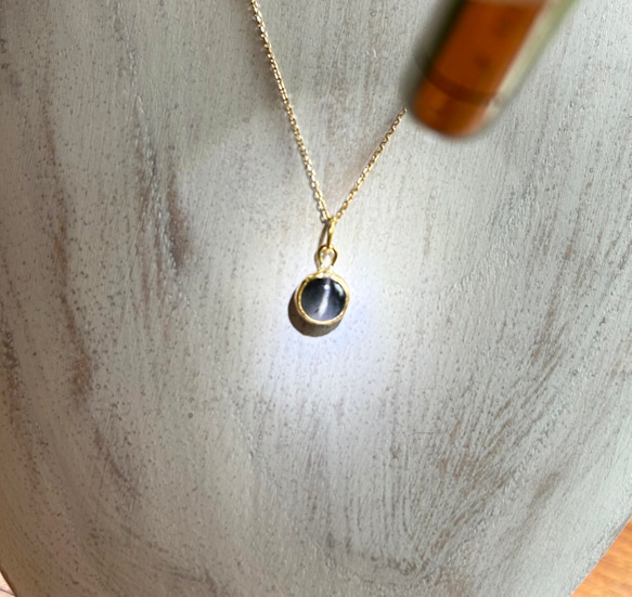 K24純金 スキャポライト・キャッツアイ◇ペンダントトップ 9枚目の画像