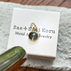 K24純金 スキャポライト・キャッツアイ◇ペンダントトップ 13枚目の画像