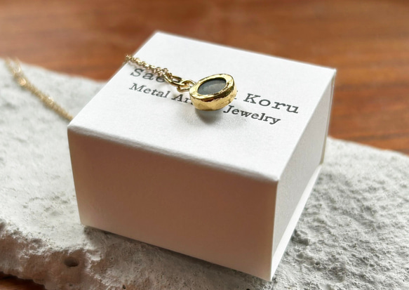 K24純金 スキャポライト・キャッツアイ◇ペンダントトップ 6枚目の画像