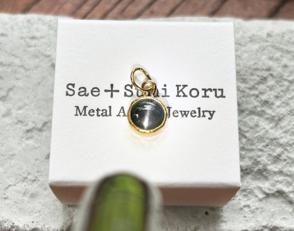 K24純金 スキャポライト・キャッツアイ◇ペンダントトップ 7枚目の画像