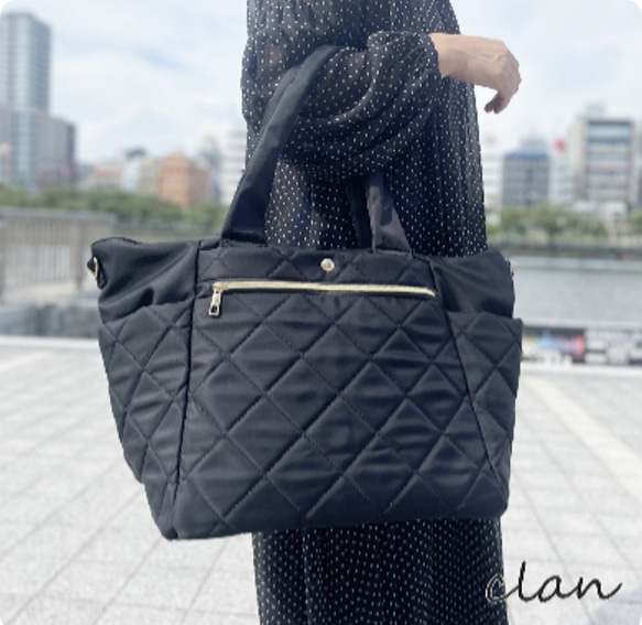 【15%off タイムセール】高級ナイロンビッグトート　2way マザーズバッグ　旅行　通勤通学　お出かけ 12枚目の画像