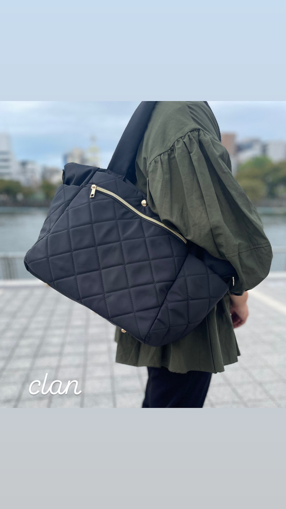 【15%off タイムセール】高級ナイロンビッグトート　2way マザーズバッグ　旅行　通勤通学　お出かけ 1枚目の画像