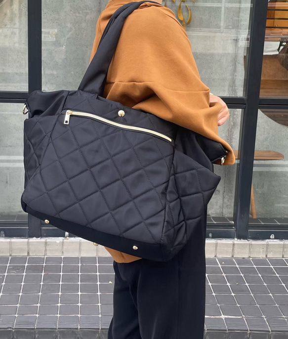 【15%off タイムセール】高級ナイロンビッグトート　2way マザーズバッグ　旅行　通勤通学　お出かけ 10枚目の画像