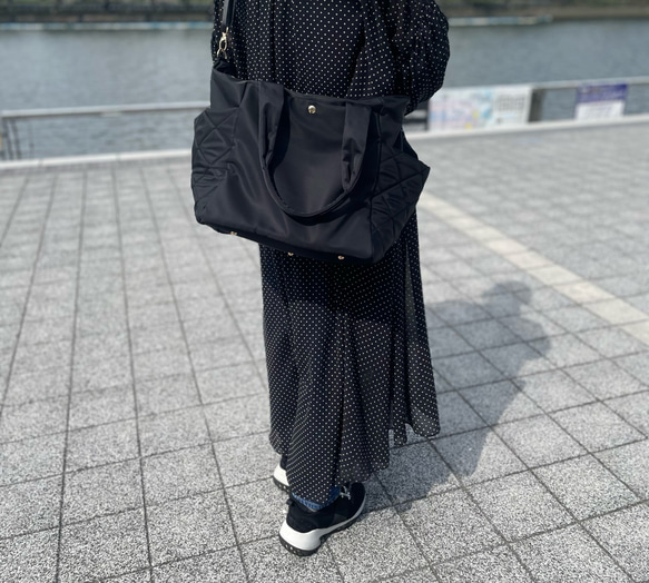 【15%off タイムセール】高級ナイロンビッグトート　2way マザーズバッグ　旅行　通勤通学　お出かけ 15枚目の画像