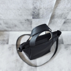 ちょっとそこまで小さめトート&ショルダーバッグ2way【合皮】くろネコのみみ付き 5枚目の画像