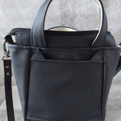 ちょっとそこまで小さめトート&ショルダーバッグ2way【合皮】くろネコのみみ付き 10枚目の画像