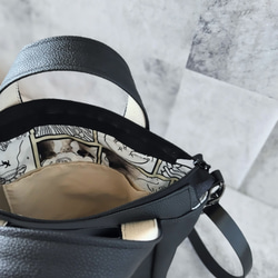 ちょっとそこまで小さめトート&ショルダーバッグ2way【合皮】くろネコのみみ付き 7枚目の画像