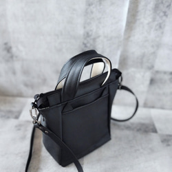 ちょっとそこまで小さめトート&ショルダーバッグ2way【合皮】くろネコのみみ付き 6枚目の画像