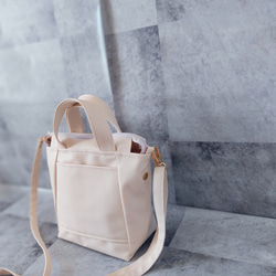 ちょっとそこまで小さめトート&ショルダーバッグ2way【合皮】バニラ 3枚目の画像