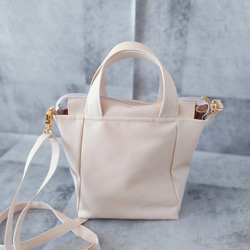 ちょっとそこまで小さめトート&ショルダーバッグ2way【合皮】バニラ 8枚目の画像