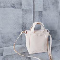 ちょっとそこまで小さめトート&ショルダーバッグ2way【合皮】バニラ 2枚目の画像