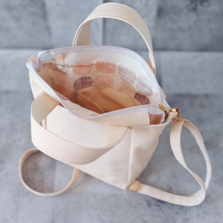 ちょっとそこまで小さめトート&ショルダーバッグ2way【合皮】バニラ 6枚目の画像