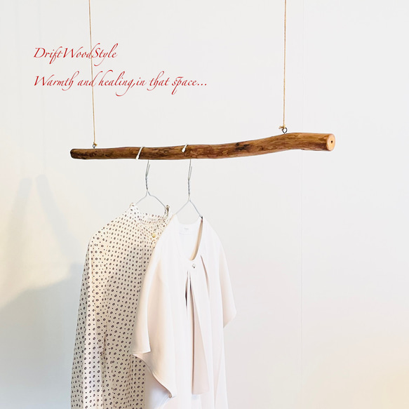 80ｃｍサイズのシンプルな流木のハンガーラック 衣装掛け ハンギング 吊り下げ N5 1枚目の画像