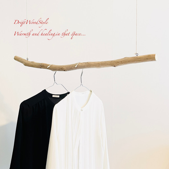 80ｃｍサイズのシンプルな流木のハンガーラック 衣装掛け ハンギング 吊り下げ N6 2枚目の画像