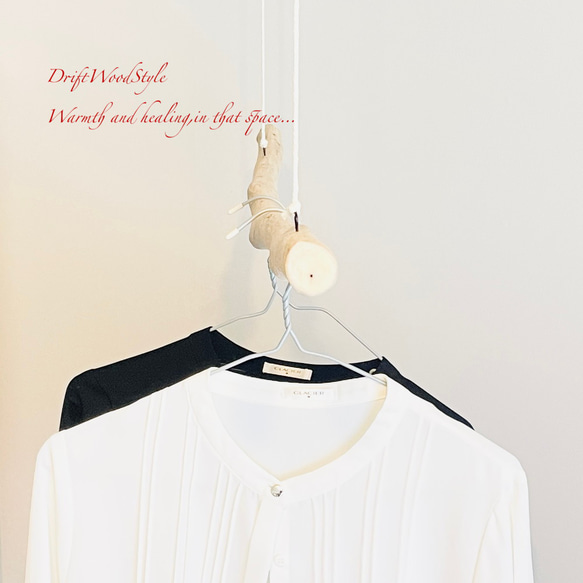 80ｃｍサイズのシンプルな流木のハンガーラック 衣装掛け ハンギング 吊り下げ N6 4枚目の画像