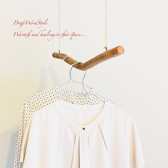 80ｃｍサイズのシンプルな流木のハンガーラック 衣装掛け ハンギング 吊り下げ N7 3枚目の画像