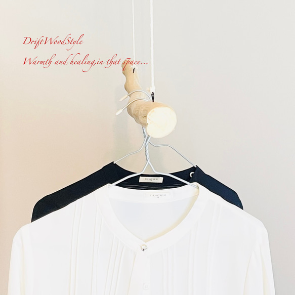 80ｃｍサイズのシンプルな流木のハンガーラック 衣装掛け ハンギング 吊り下げ N8 4枚目の画像