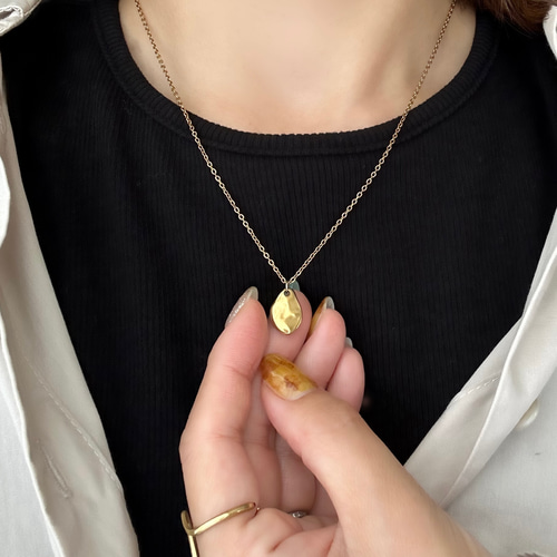 しずく マットコインネックレス 】ゴールド シルバー サージカル