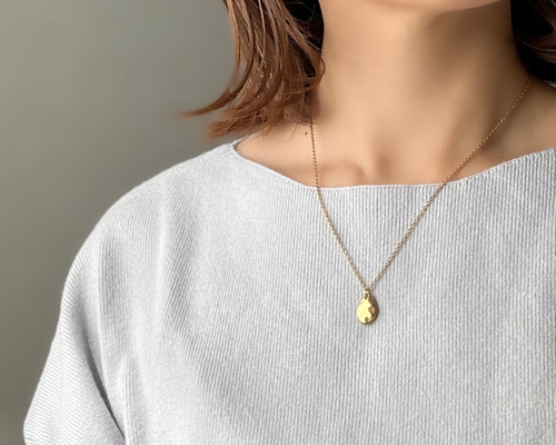 しずく マットコインネックレス 】ゴールド シルバー サージカル