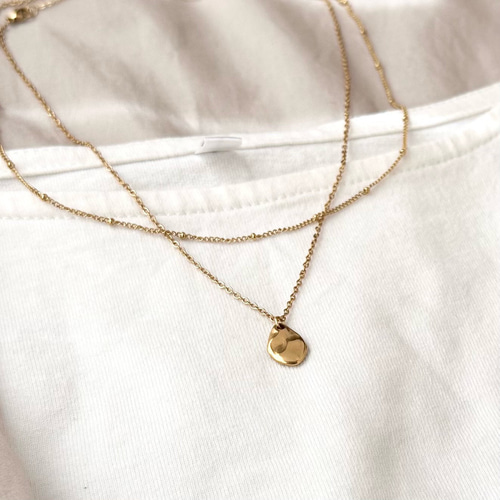 しずく マットコインネックレス 】ゴールド シルバー サージカル